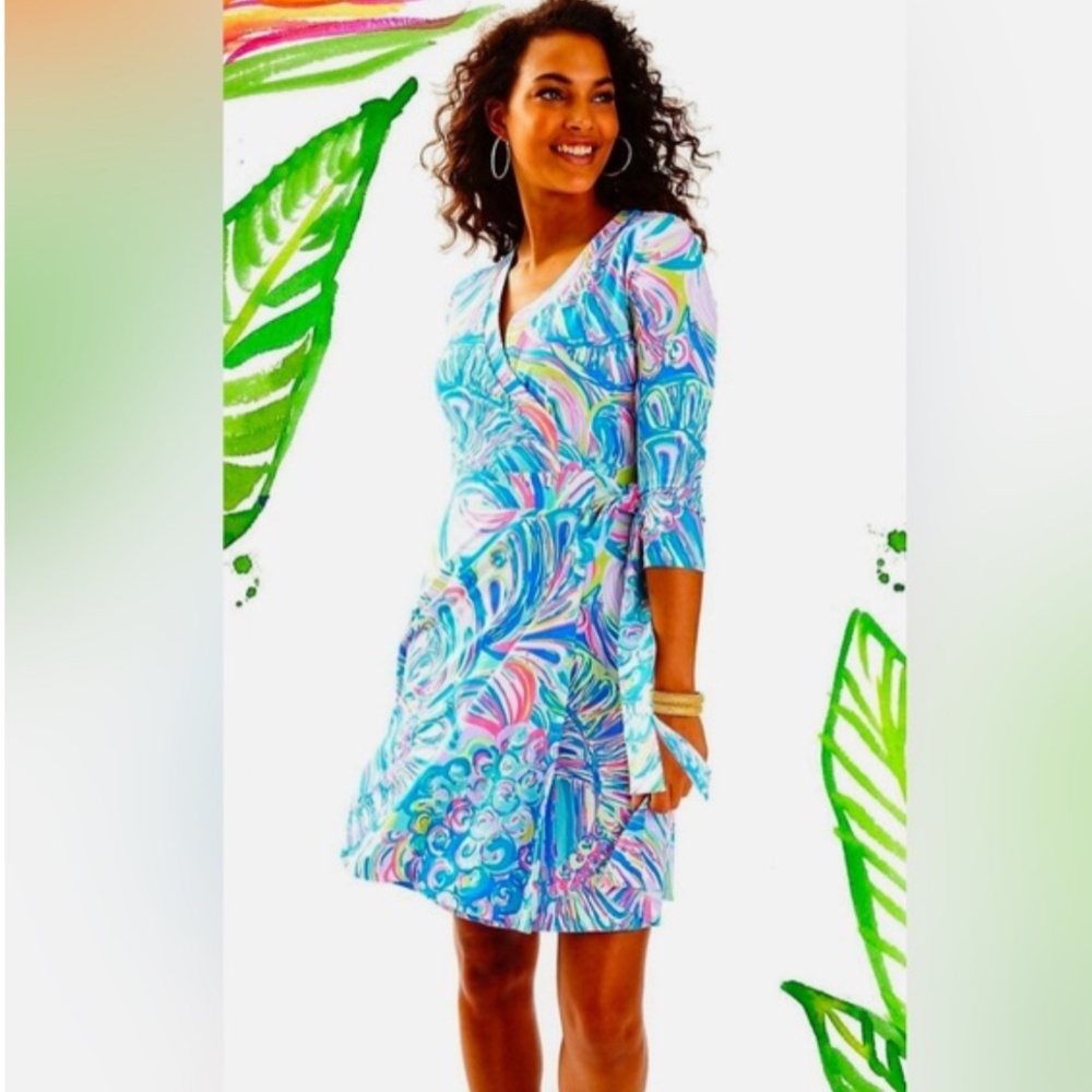 Lilly Pulitzer Emilia Wrap Dress - Multi Color - Sz M